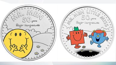 The new Mr Happy and Little Miss Giggles with Mr Strong coins 